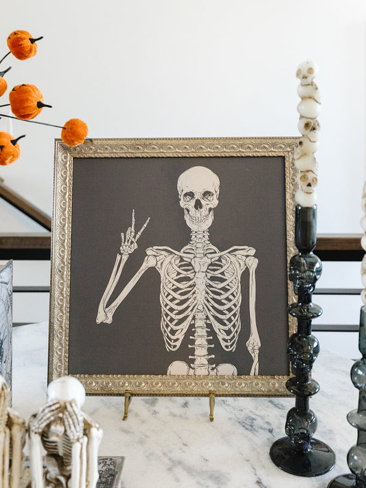 Halloween Skeleton Framed Art
