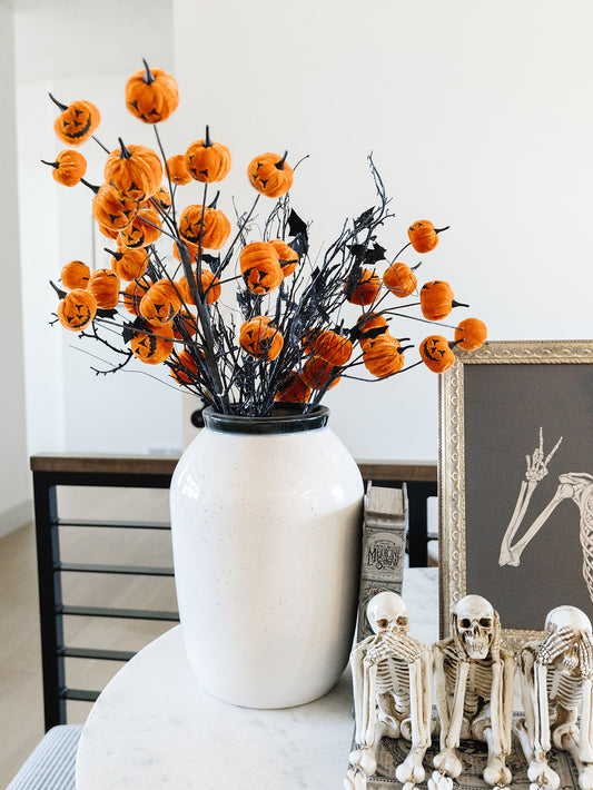 Jack-O-Lantern Pumpkin Spray 30" - Orange