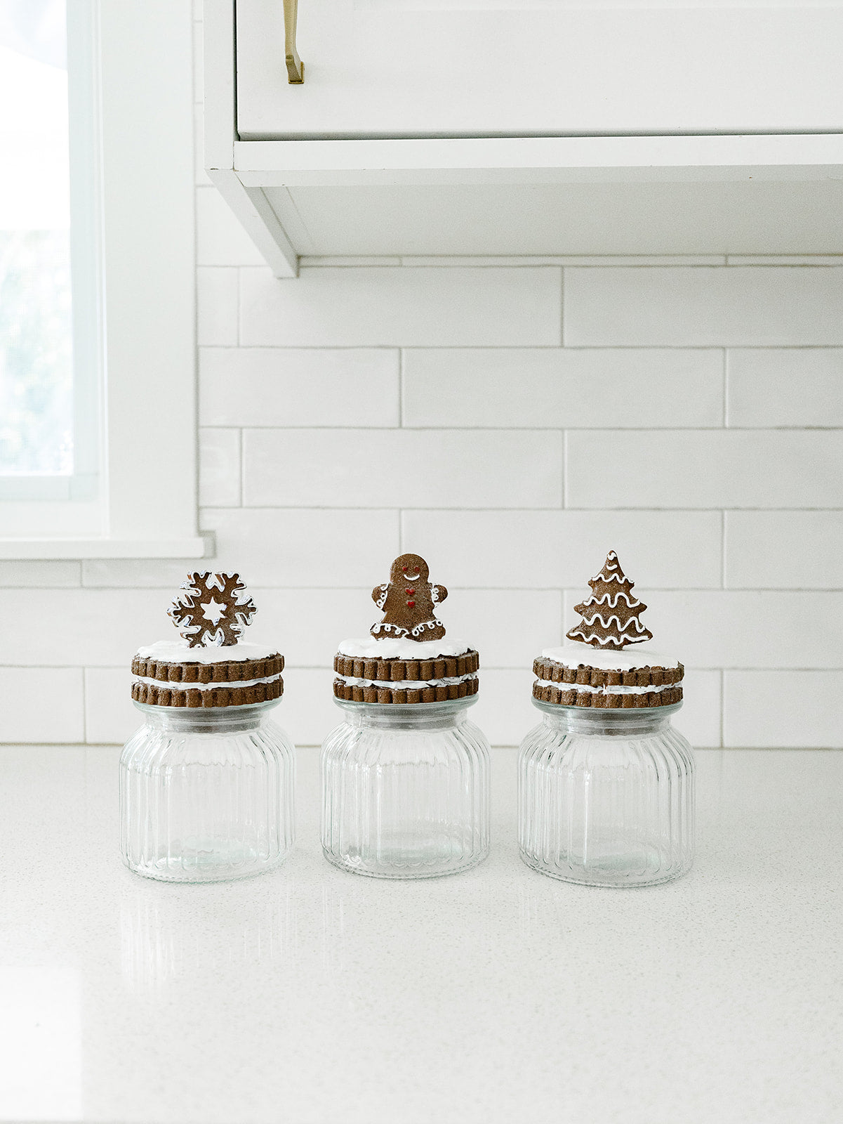 Glittered Gingerbread Topper Canister - 3 Styles