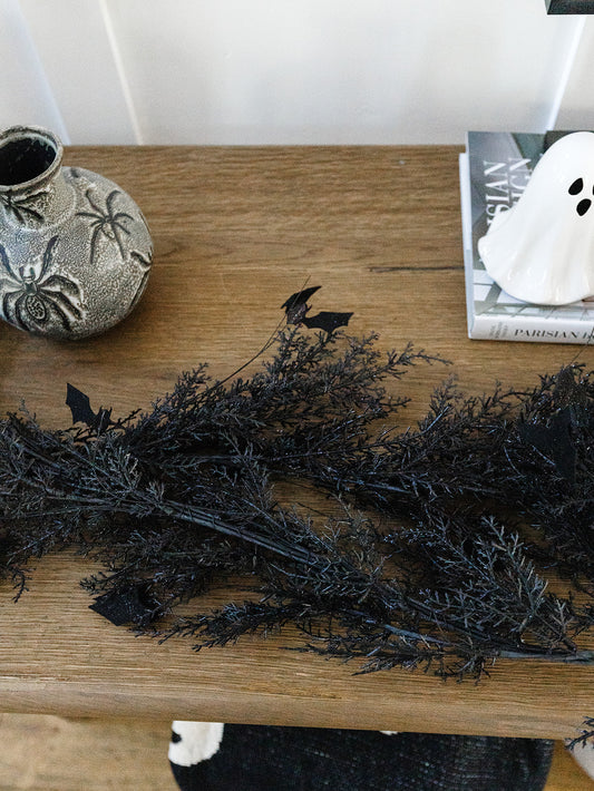 Glitter Pine and Bat Garland - 70"