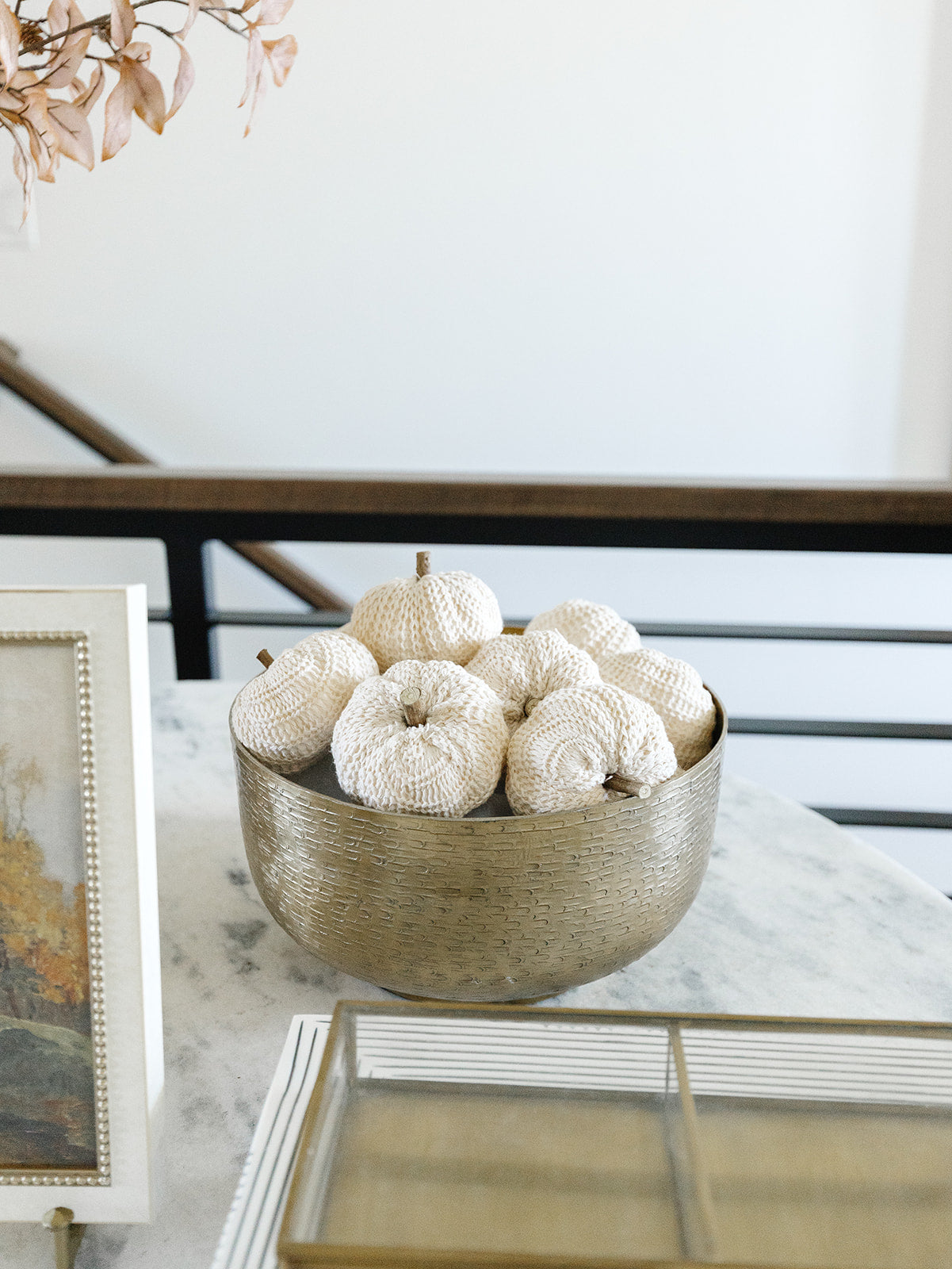Cream Knit Filler Pumpkin - 2.5"