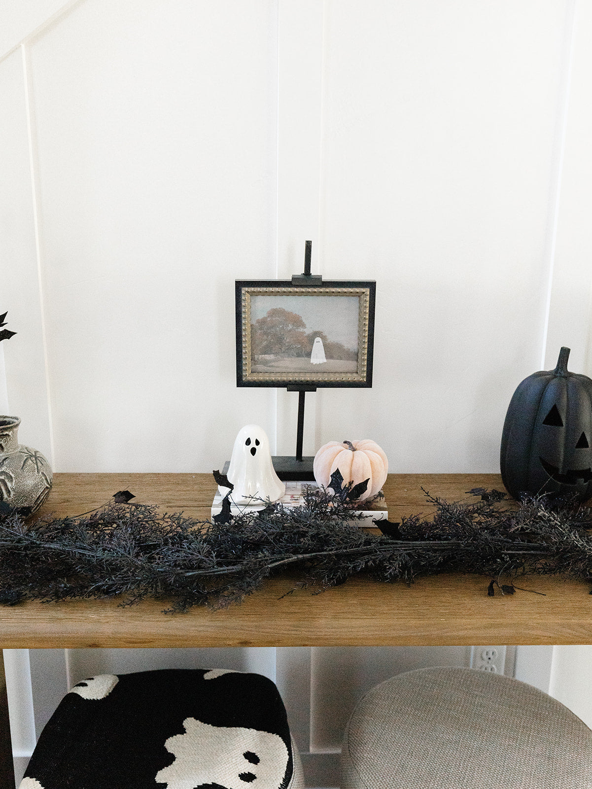 Glitter Pine and Bat Garland - 70"
