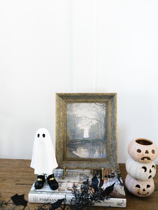 Halloween Ghost in the Woods Framed Art
