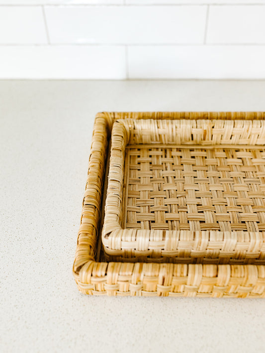 Basket Wave Cane Tray - 2 Sizes
