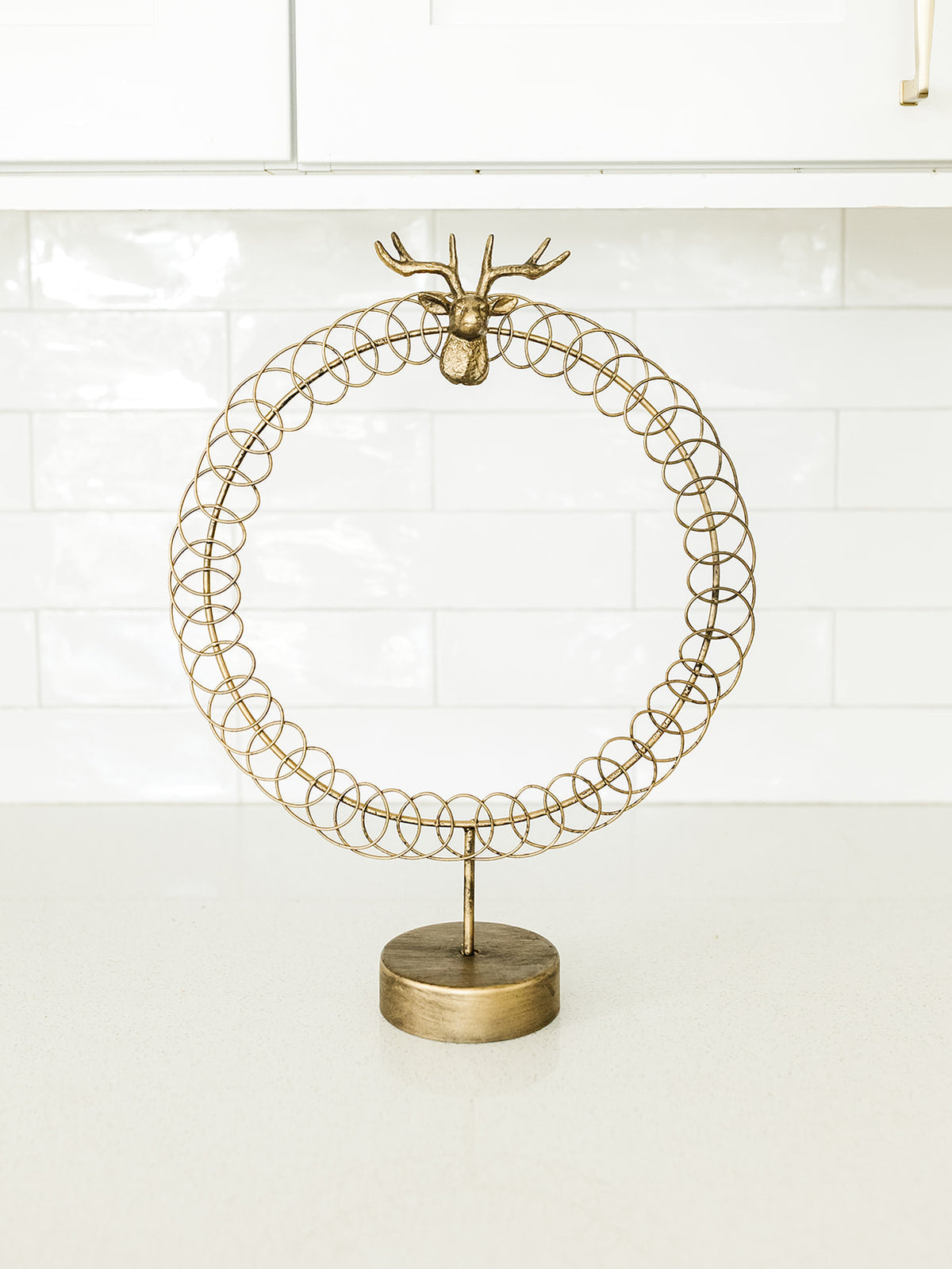 Round Wire Christmas Card Holder - 13"X17"