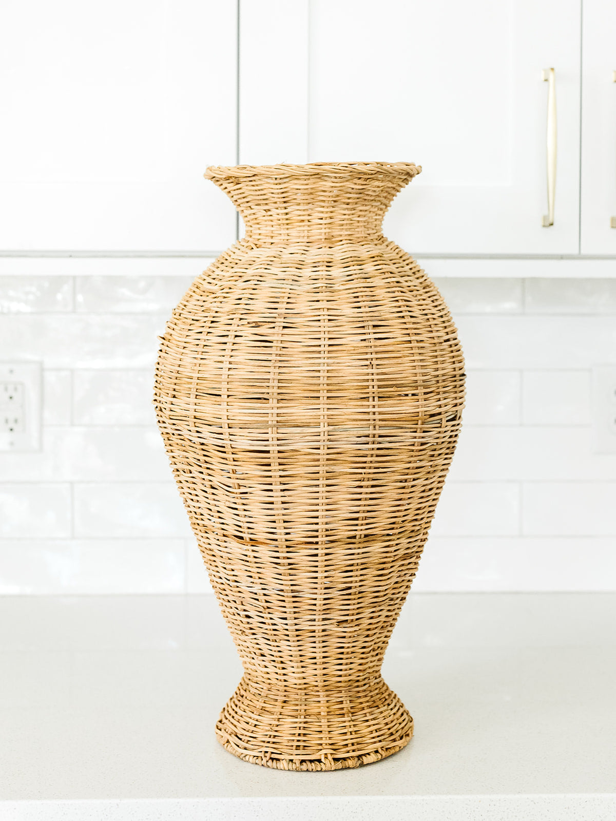 Hand Woven Rattan Vase - 21" (local pick up only on this item)