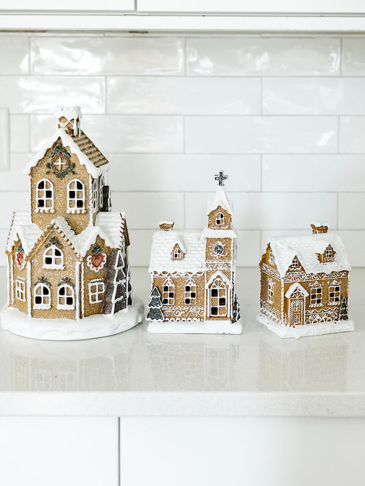 Gingerbread House with LED Timer - 3 Styles
