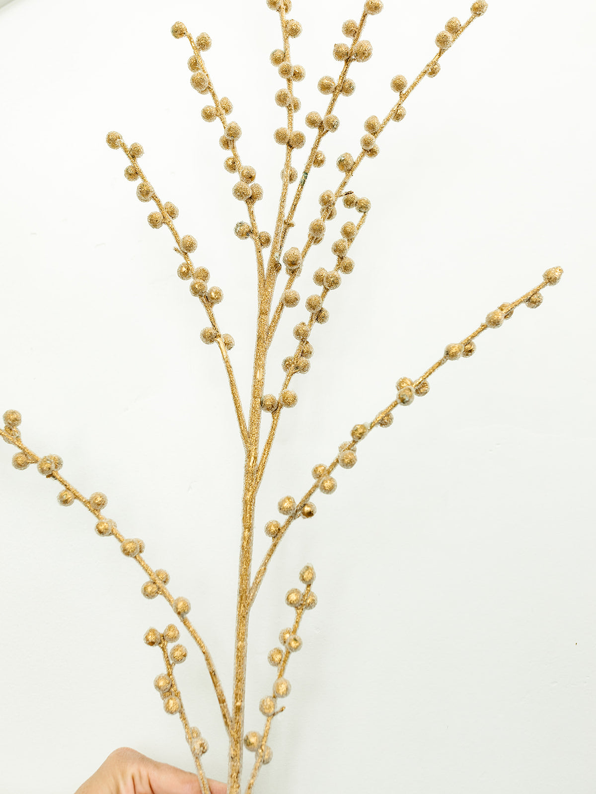 Gold Beaded Berry Spray - 47"