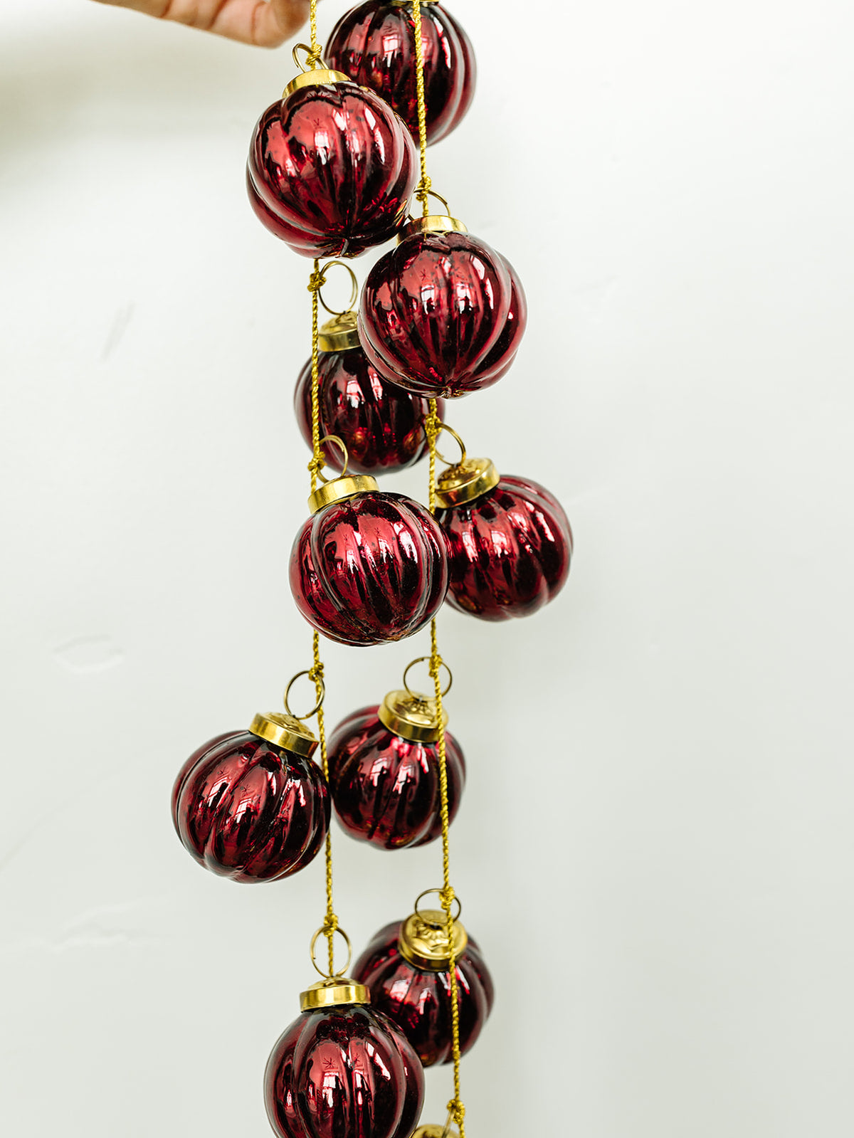 Dark Red Mercury Ornament Garland - 2"x 72"