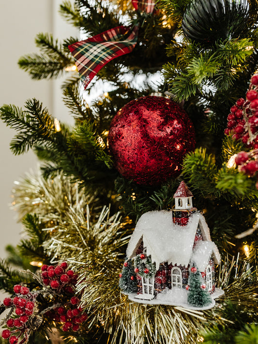 Red Chunky Glittered Ornament - 2 Sizes