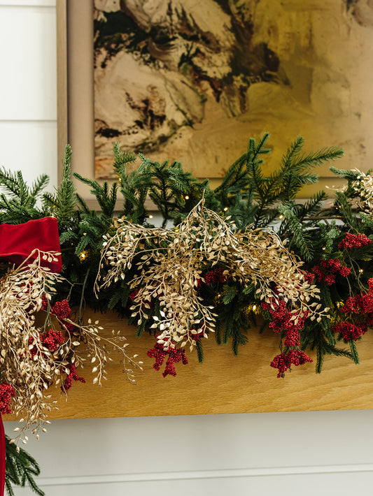 Norfolk Pine Garland with 200 LED Twinkle Lights - 9'
