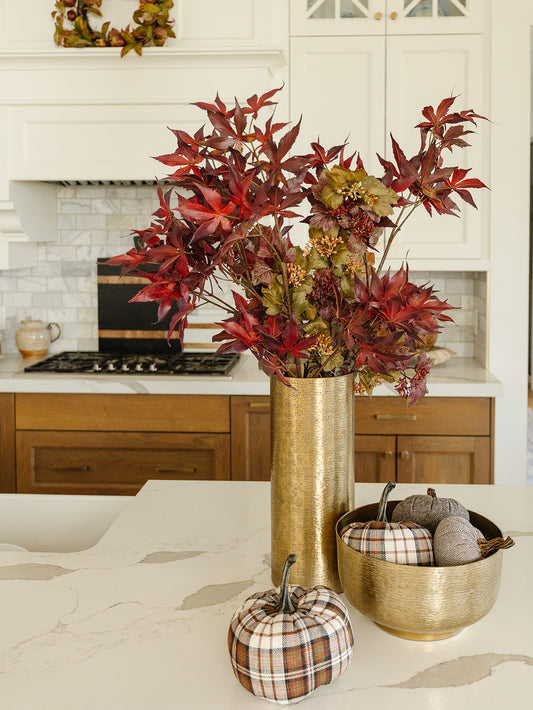 Brown and White Plaid Pumpkin