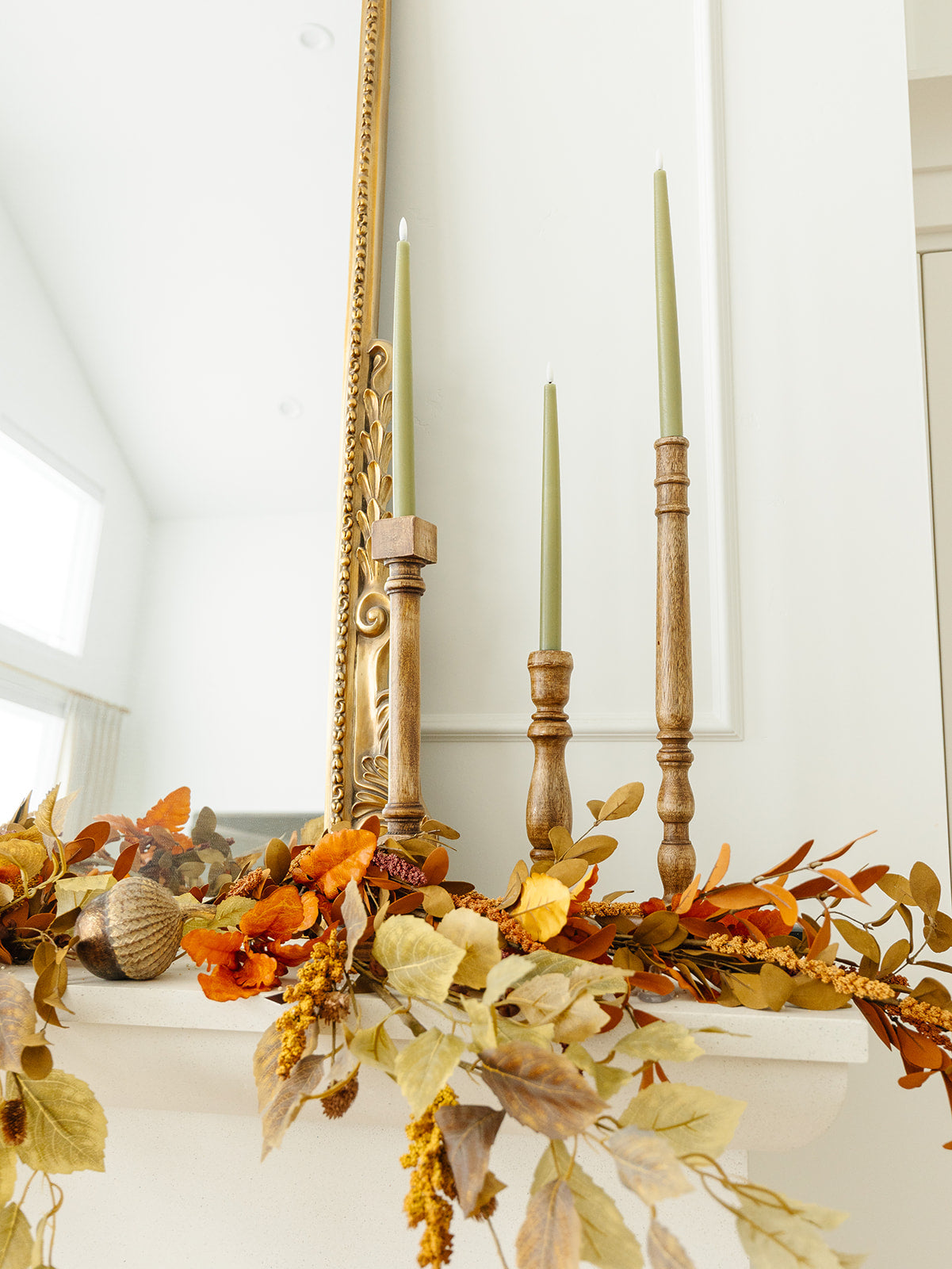 Set of 3 Tall Wood Taper Candleholders
