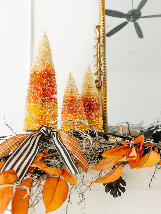 Candy corn Bottle Brush Tree - 3 Sizes