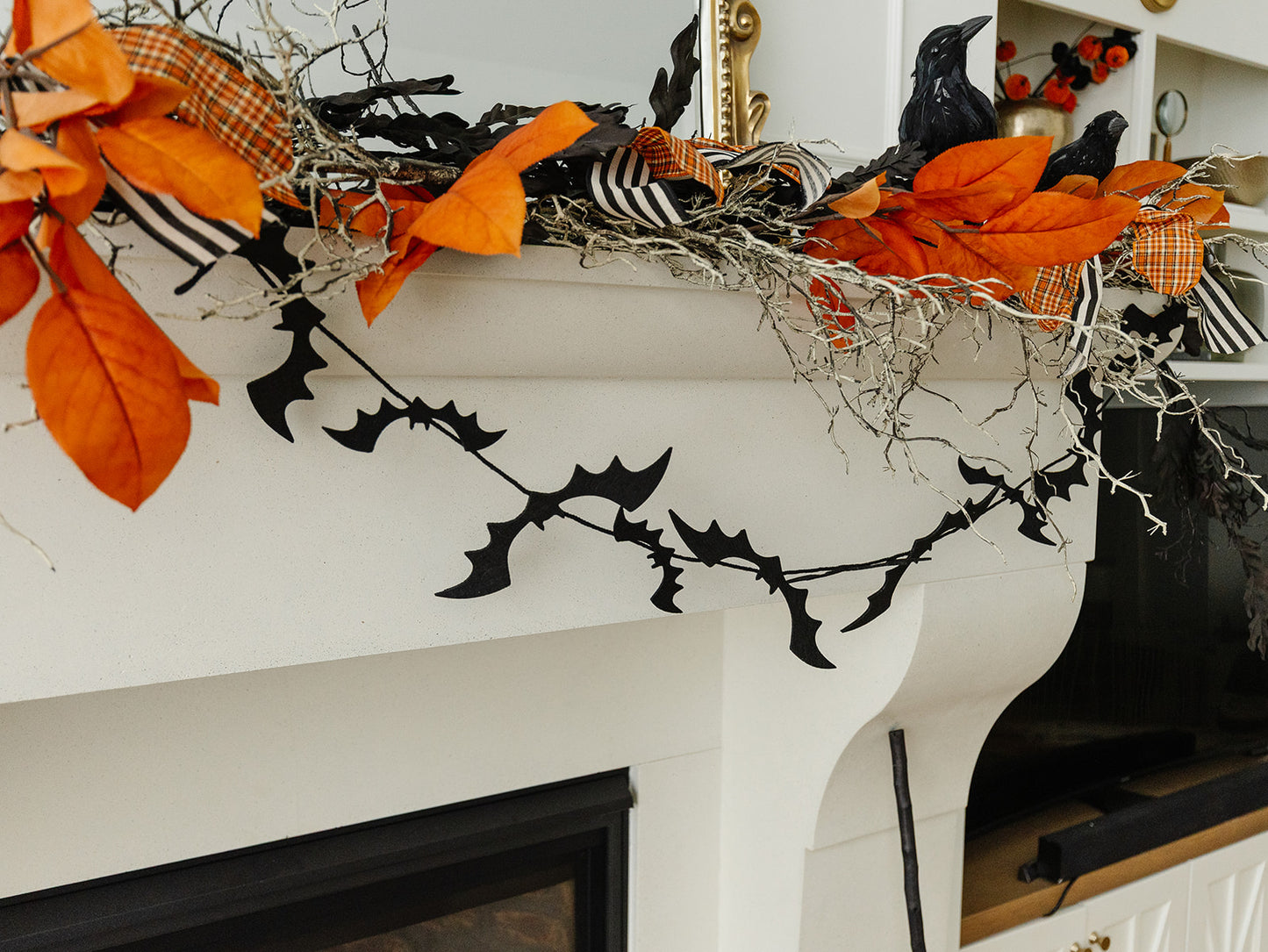 Salal Leaf Spray in Orange - 29"