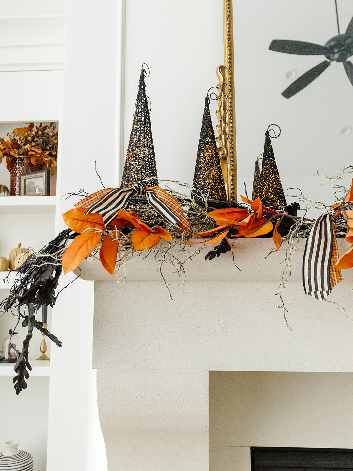 Black Glitter Wire Witches Hats - 3 Sizes