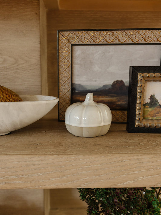 Small Glazed Ceramic Pumpkin