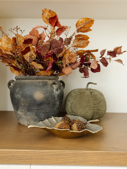 Green Corduroy Pumpkin - 2 Sizes