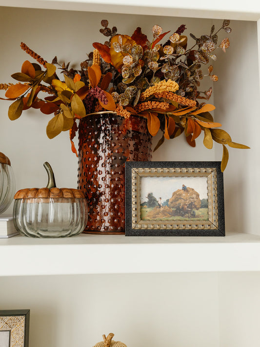 Rust & Brown Silk Leaves Bush - 21”