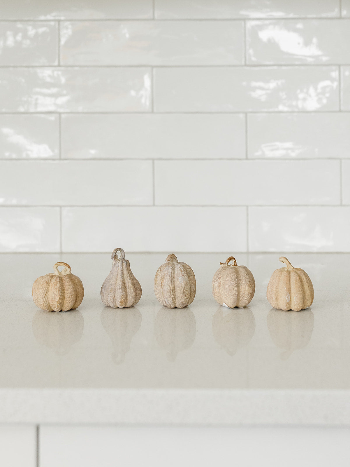 Tan Resin Filler Pumpkins - Set of 5