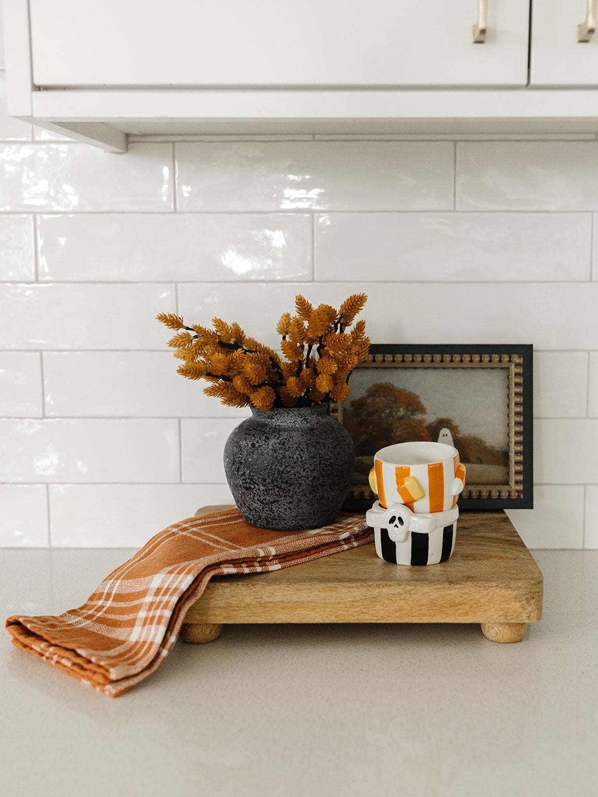 Fall Rust Plaid Dishtowel