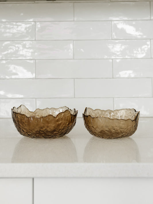 Brown Organic Glass Bowl - 2 Sizes