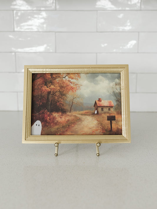 Harvest Scene Ghost Framed Art - 10.5"x8" - 2 Styles