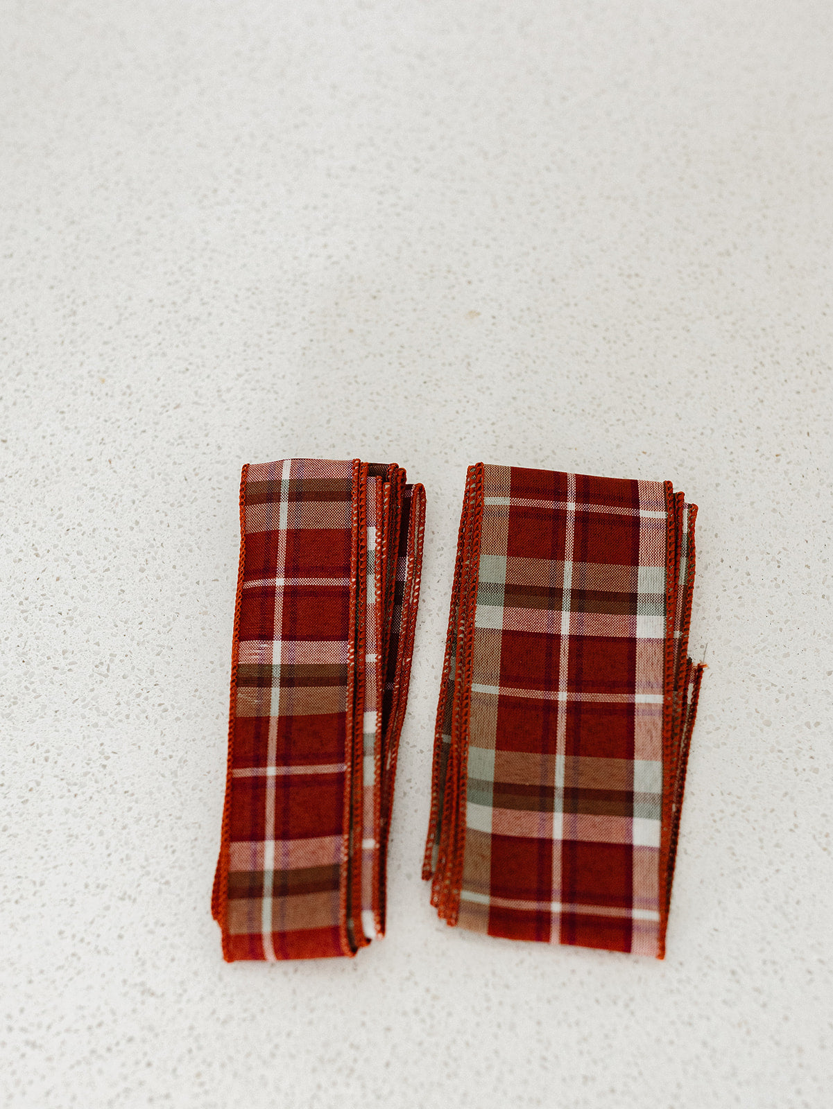 Rust Sage and Ivory Paid Ribbon - 2 Widths