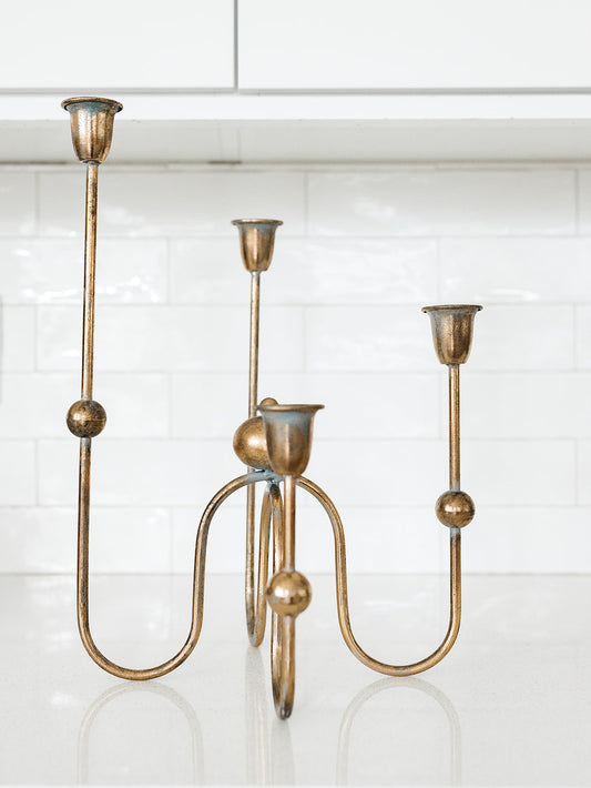 Curved Four Candle Holder - 17"H