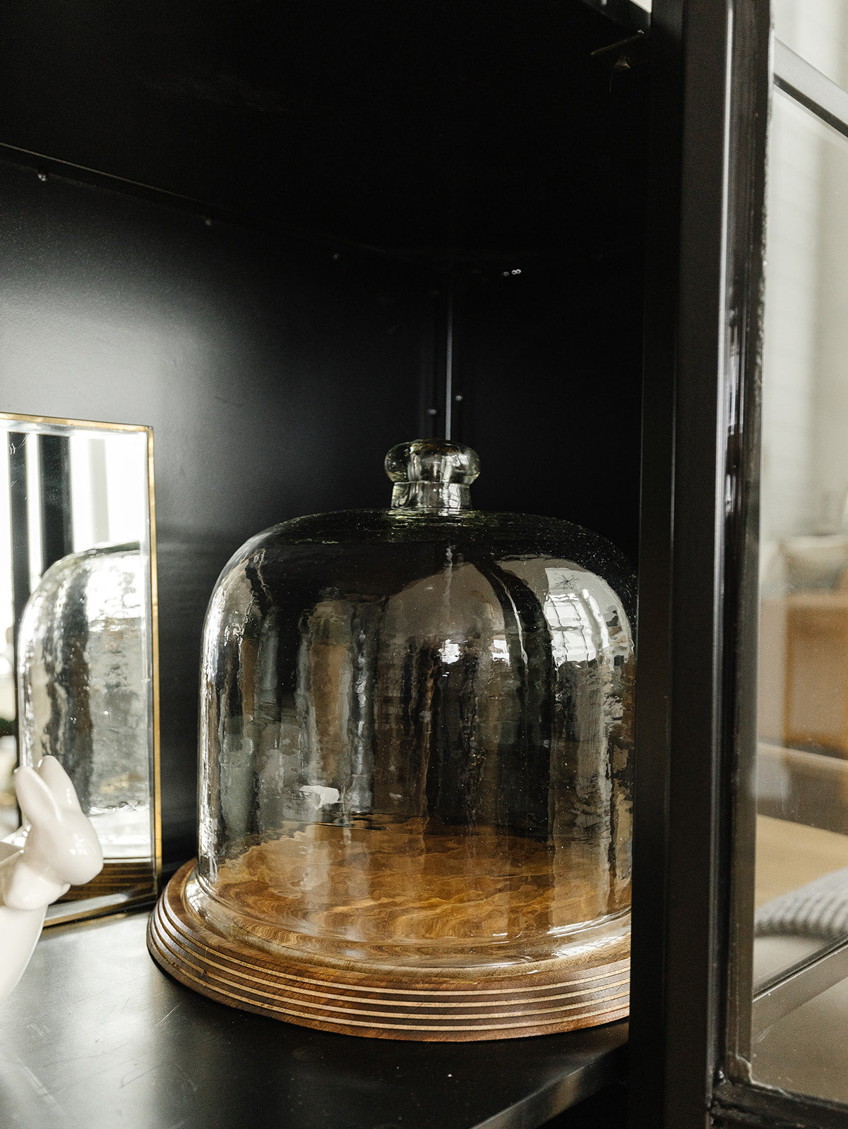 Wavy Glass Cloches with Wood Base - 3 Sizes