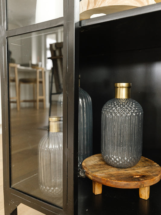 Gray Pressed Glass Vase - 3 Sizes