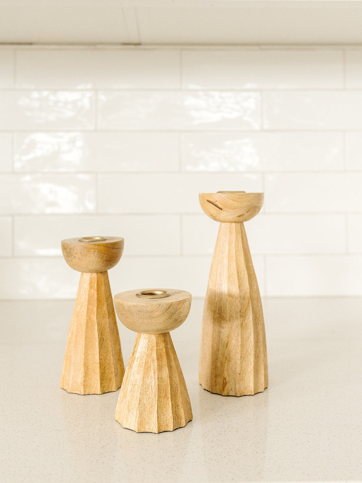 Natural Pleated Taper Holders - 3 Sizes