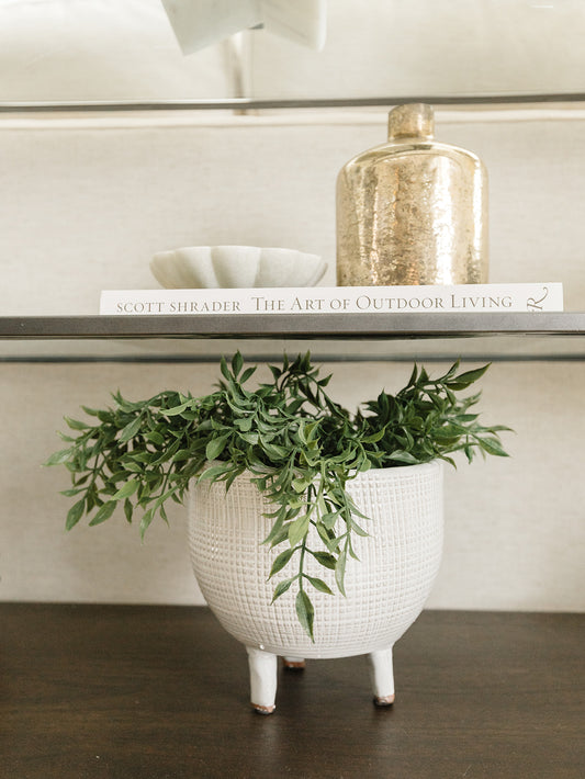 White Footed Planter