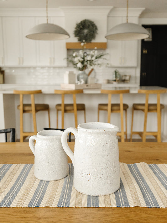 White Crackle Pitcher - 2 Sizes