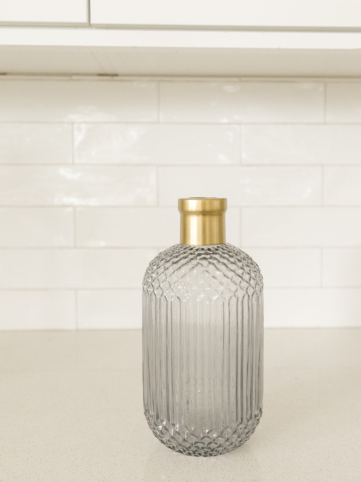 Gray Pressed Glass Vase - 3 Sizes
