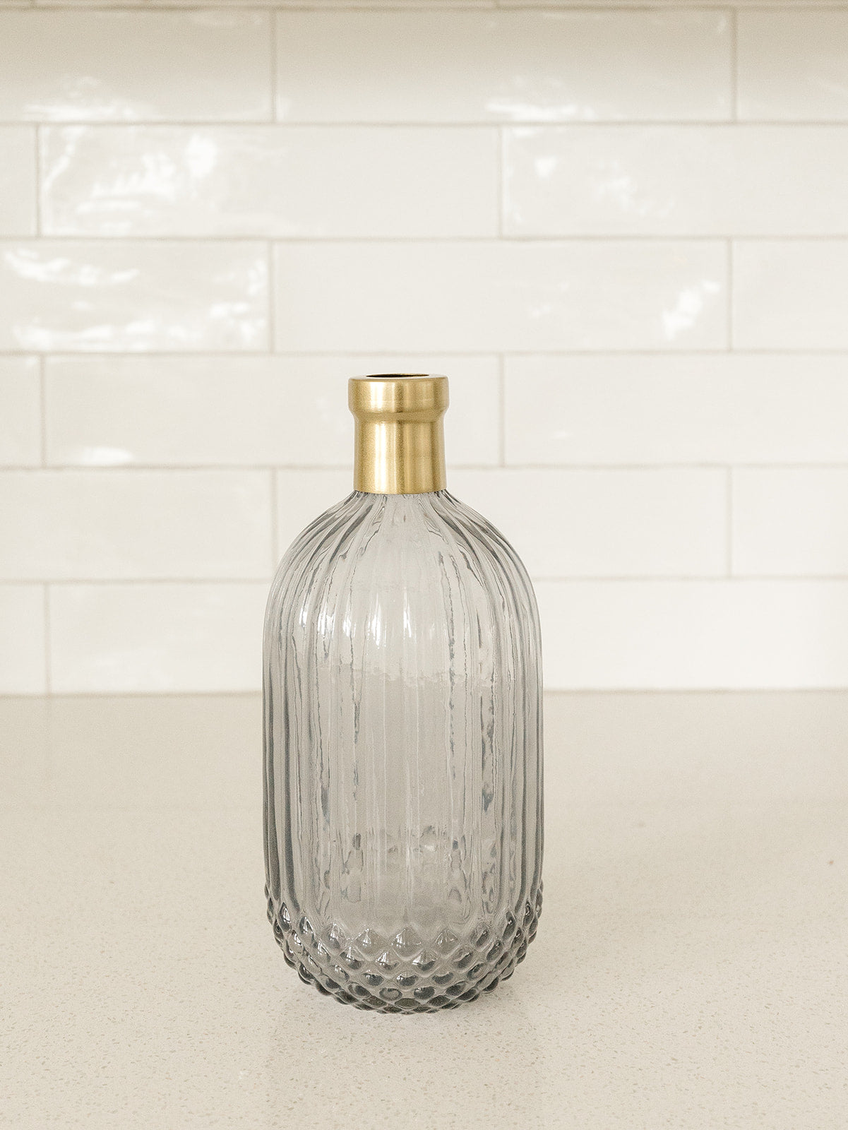 Gray Pressed Glass Vase - 3 Sizes