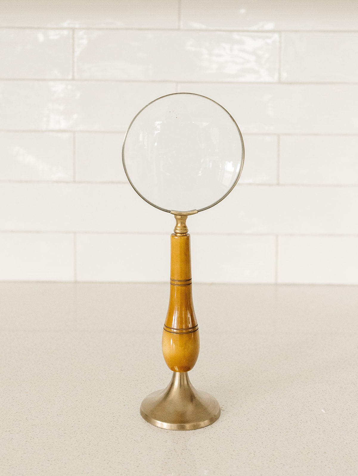 Standing Brass Magnifying Glass