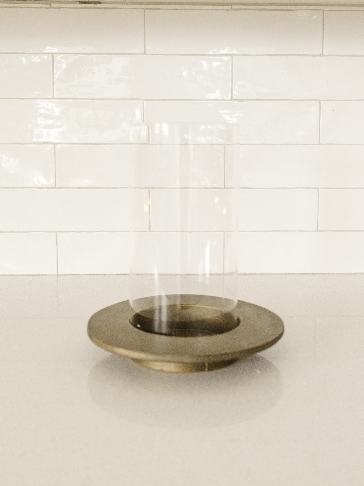 Vivian Gold and Glass Hurrican Candle Holder - Set of 2