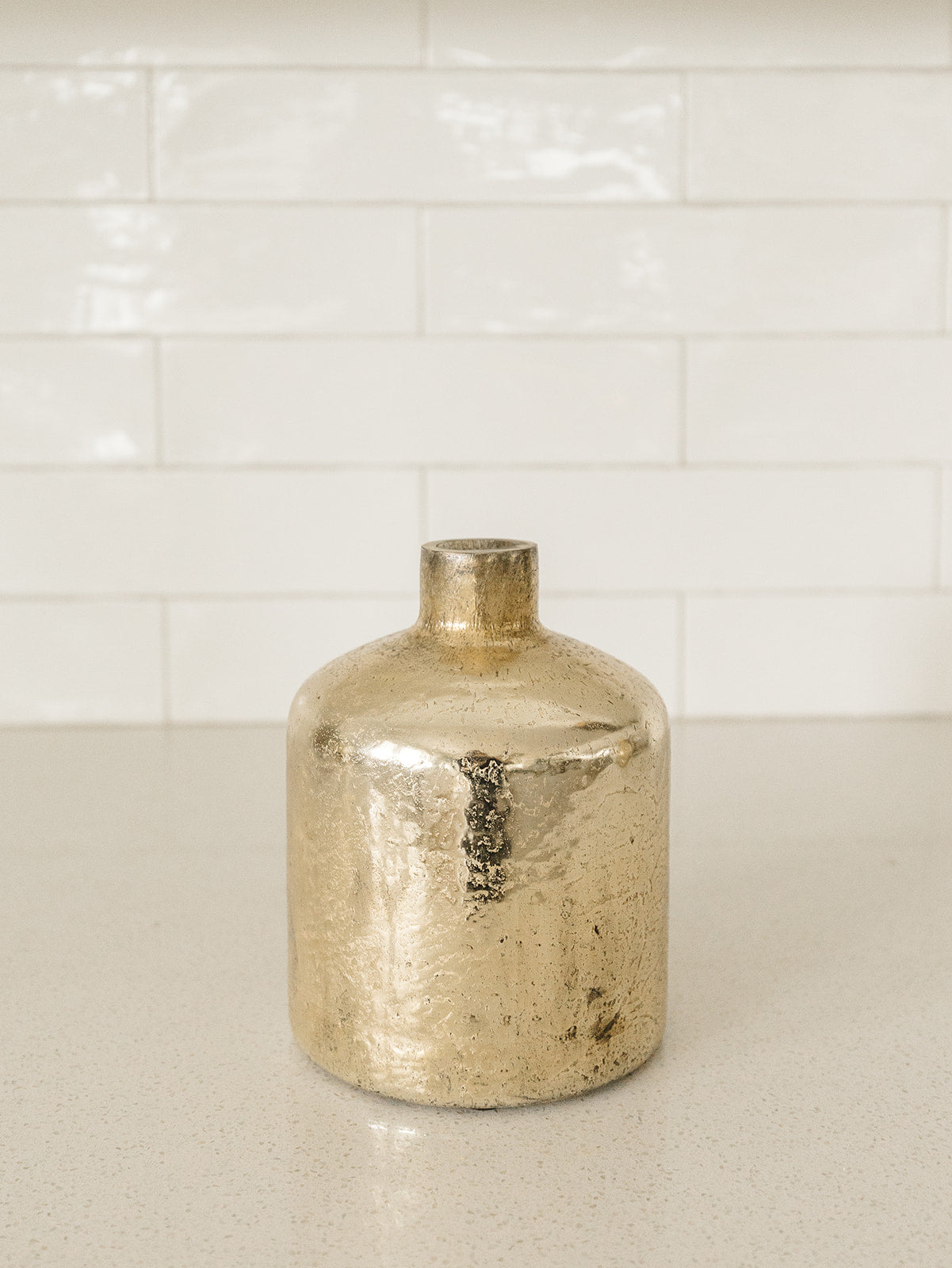 Small Antique Gold Bottle Vase - 3 Sizes
