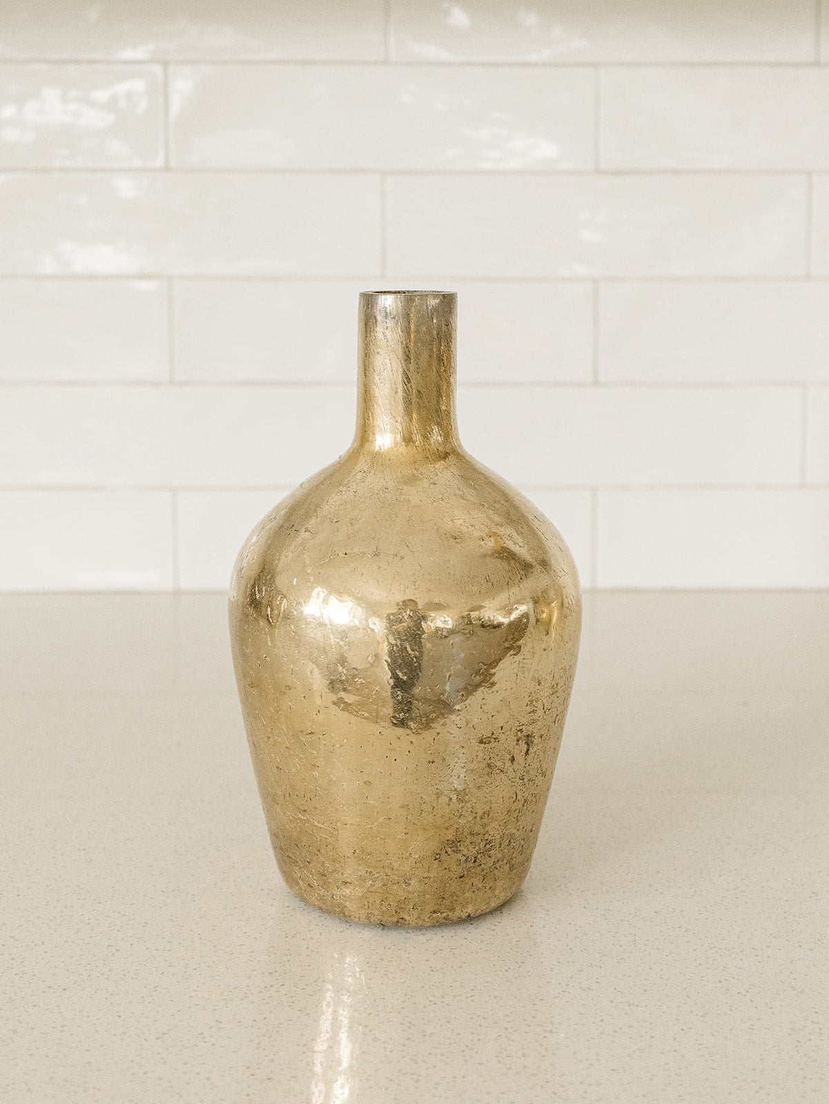 Small Antique Gold Bottle Vase - 3 Sizes