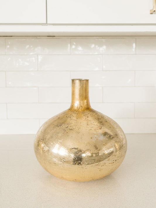 Large Antique Gold Bottle Vase - 3 Styles
