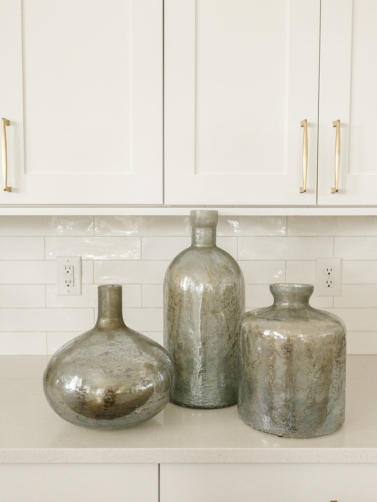 Antique Light Green Bottle Vase - 3 Sizes