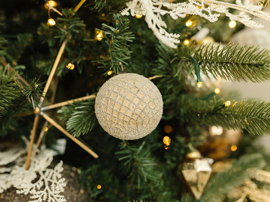 Glass Ball Ornament Frosted Finish - 2 Styles & 2 Sizes