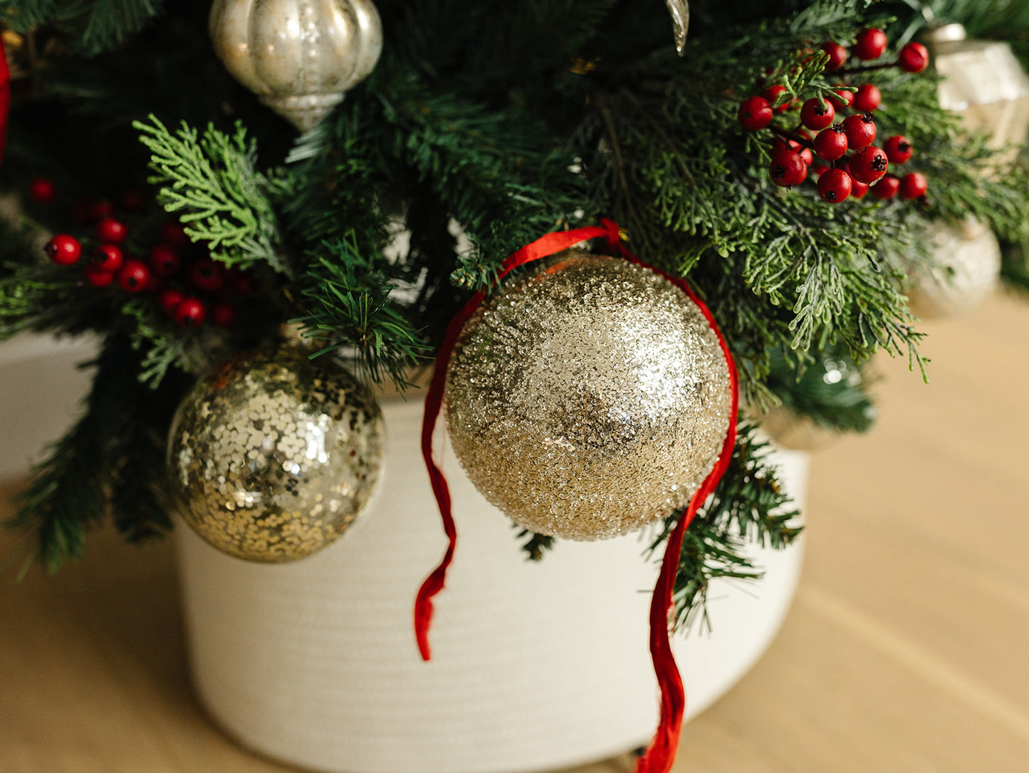 Confetti Glass Ball Ornament in Gold