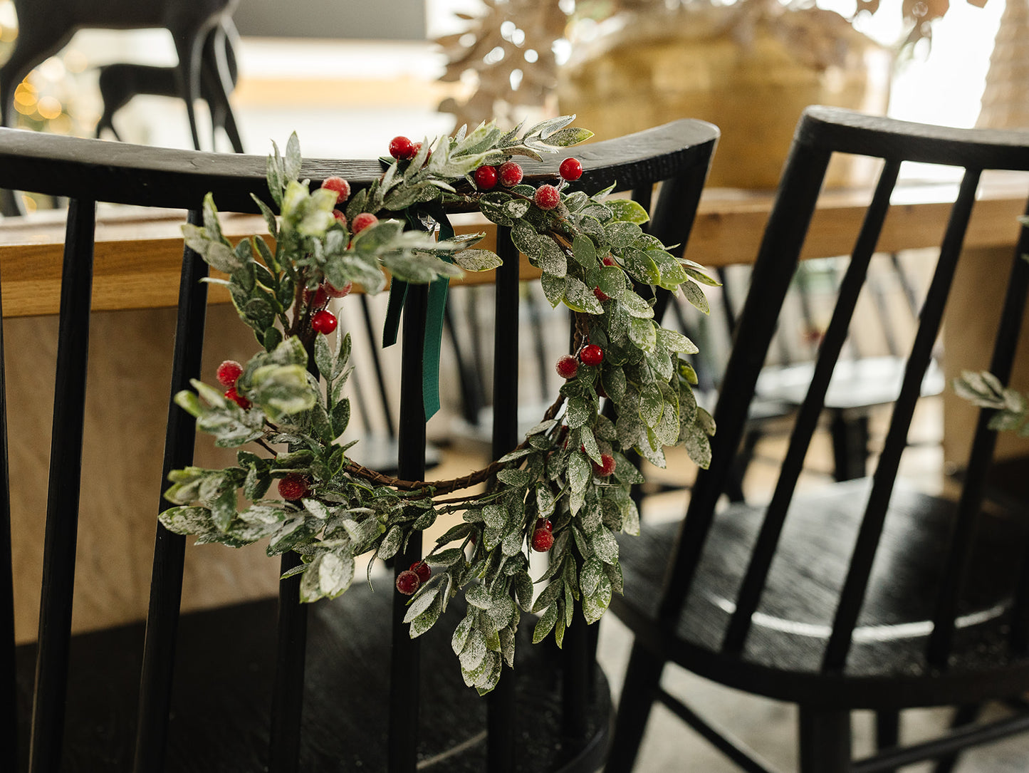 Frosted Leaves and Berry Wreath
