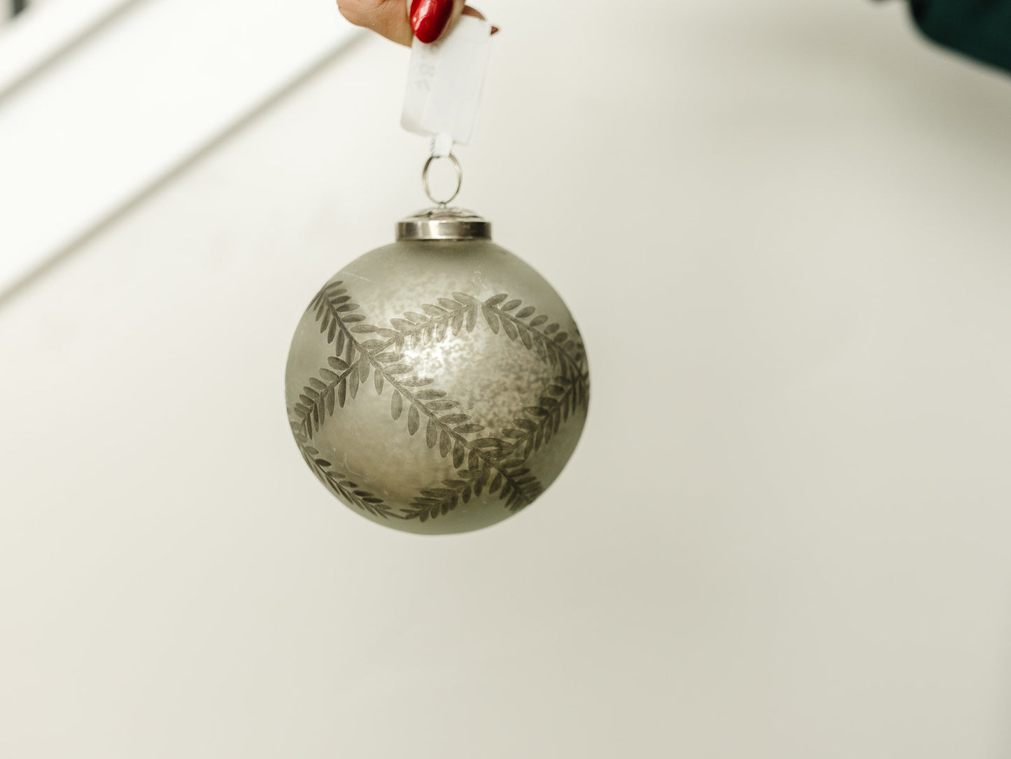Mercury Glass Ornament with Etched Pattern - Local pickup only