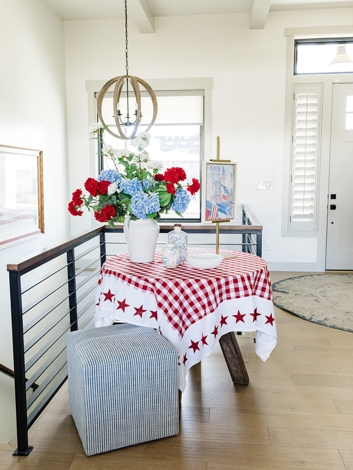 Gingham & Star Picnic Tablecloth - 52” x 52”