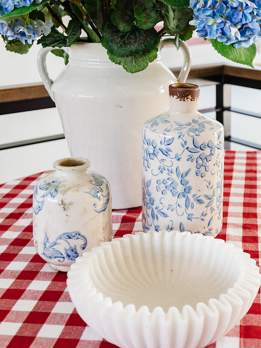 Small Blue Patterned Vases - 3 Styles