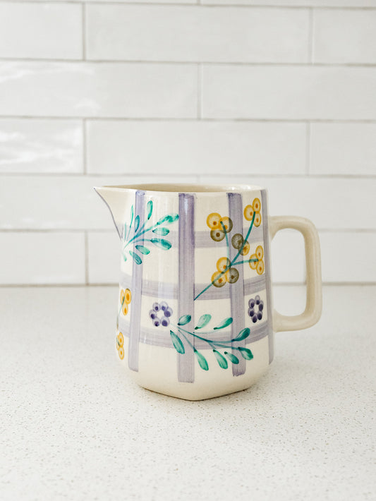 Hand Painted Botanical Pitcher 