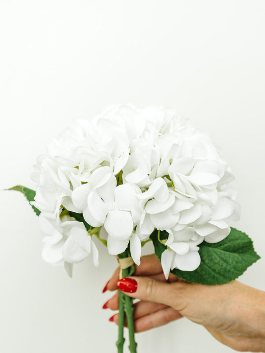 Real Touch 13" White Hydrangea Bundle